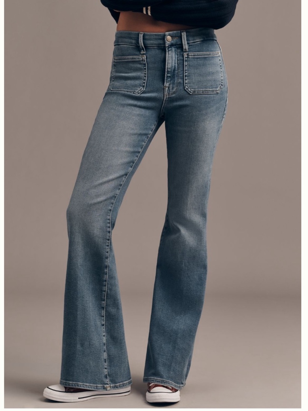 🟤NWT GOOD AMERICAN Good Legs High Rise Flare Jeans in Indigo1149 Sz 15